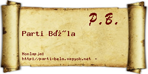 Parti Béla névjegykártya